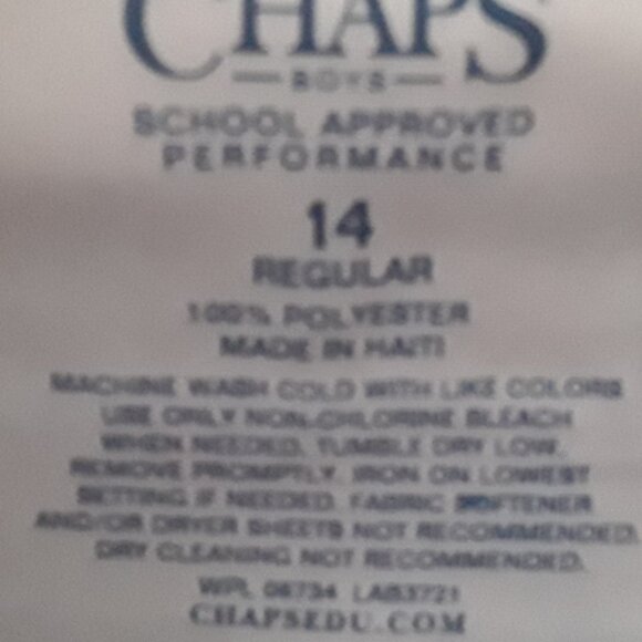 Chaps Boys size 14 Reg. dark navy blue dress shorts w/side pockets, zipper front - Picture 3 of 3